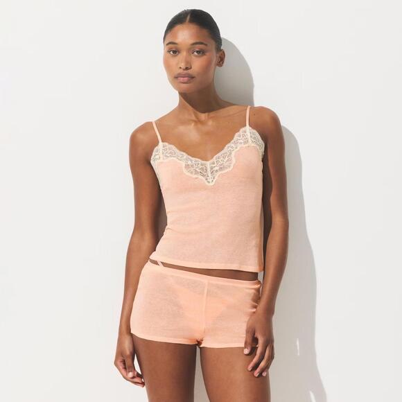 NWT Skims Sheer Cotton Lace Cami Sleep Set Size 2XL In Villa - Picture 6 of 8